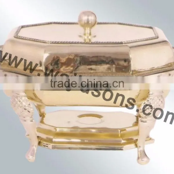 Rounded Base Chafing Dish for Sale | Brass Plated Chafing Dish | Handmade Party Supplies Chafing Dish photo-2
