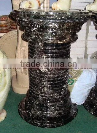 BLACK ZEBRA MARBLE PEDESTALS photo-4