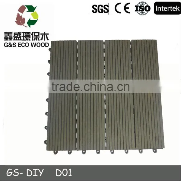 Outdoor Eco-friendly Composite Wpc Interlocking Decking Tiles Anti-slip Wpc Diy Flooring photo-4