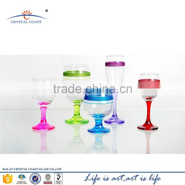 Wholesale Champagne Glasses/pink Glassware/goblet/wine Glass With Pink Painting Craft photo-2