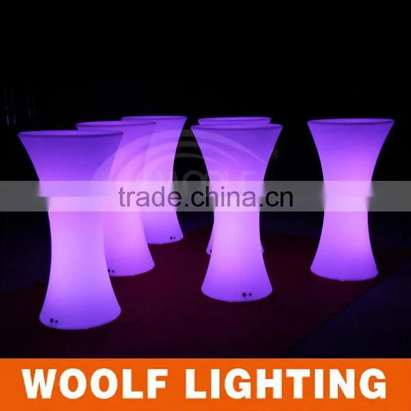 PE Plastic Rechargeable LED Round Cocktail Table Furniture photo-2