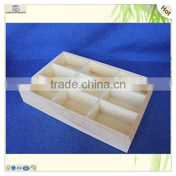 Best Seller Multi Grids Standing Storage Pine Wooden Tray photo-2