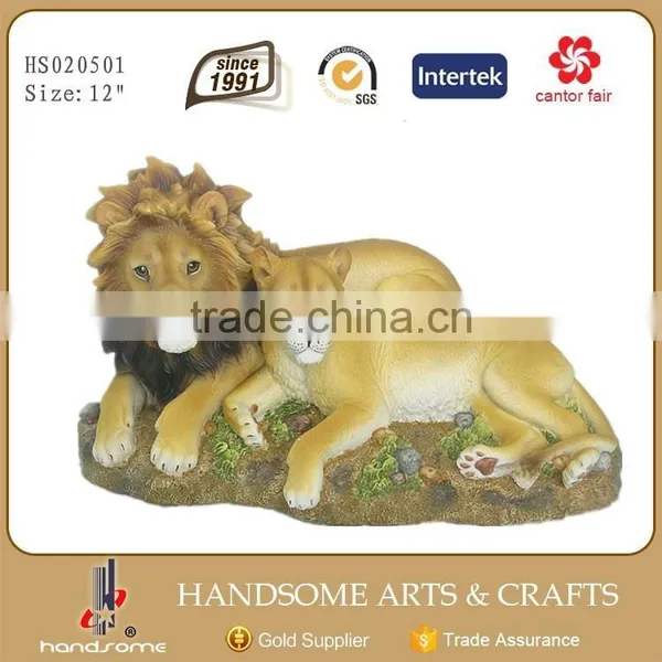 10.5 Inch Resin Craft Animal Decoration Lion Statues for Sale photo-3