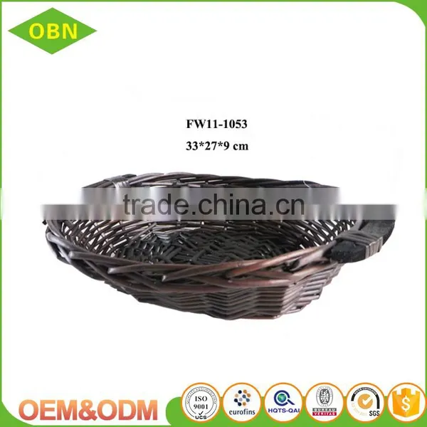 Handwoven High Quality Empty Willow Basket Fruit Wicker Fruit Basket photo-2