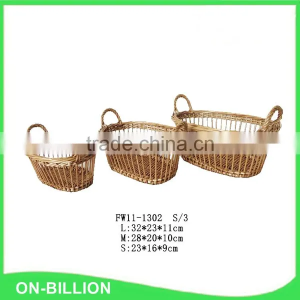 Trade Assurance Hand Woven Fruit Basket Willow Basket