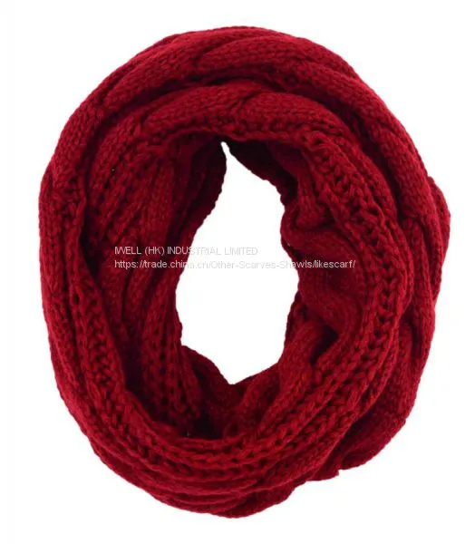 Single Color Women Winter Knitted Infinity Circle Loop Scarf Wholesale photo-5