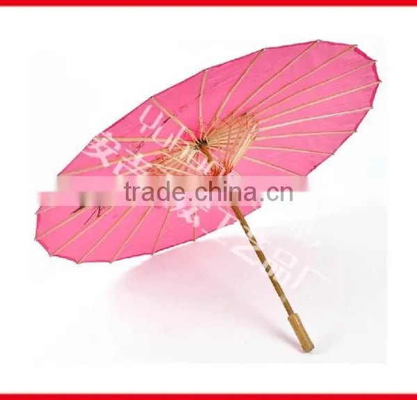 Flower Panited Chinese Silk Bamboo Parasol photo-3