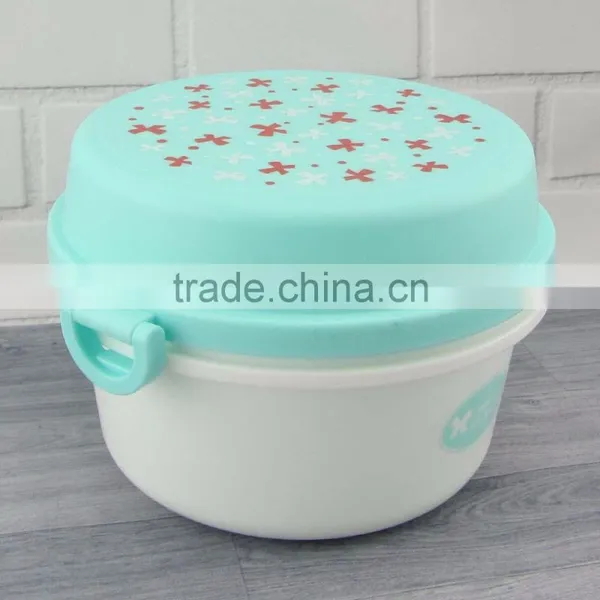 Hot Sale Double Layers Round Plastic Lunch Box photo-6