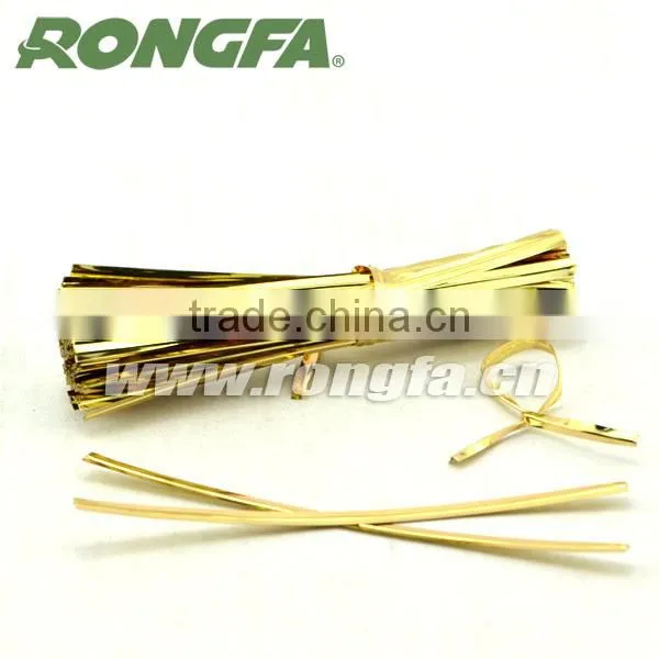 PET Plastic Metallic Golden Wire Twist Tie for Candy and Gift Bag Closing photo-6
