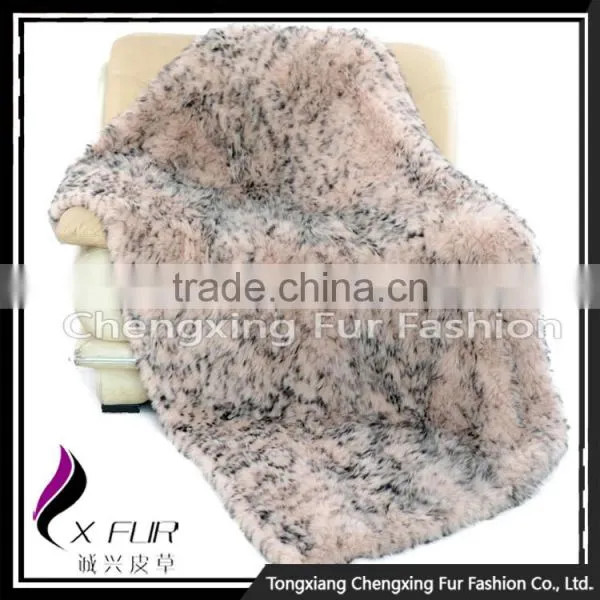 CX-D-73 2016 New Arrival Hand Knitted Genuine Fox Fur Throw Blanket photo-3