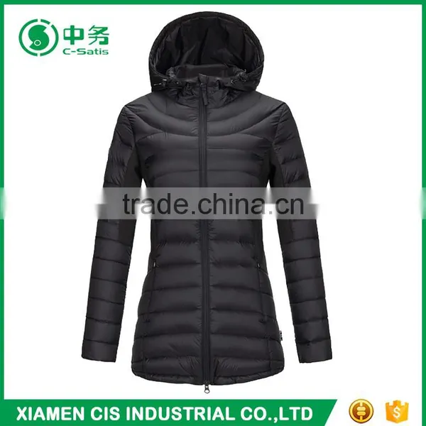 New Product Winter Warm Slim Fit Hooded Women Long Down Filled Jacket photo-4
