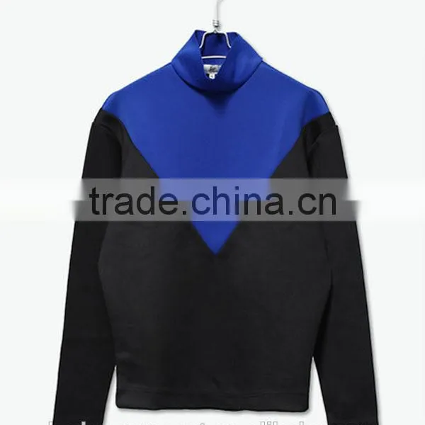 Custom Sweatshirt, Turtleneck Sweatshirts, Color Contrast Sweatshirt Women photo-4
