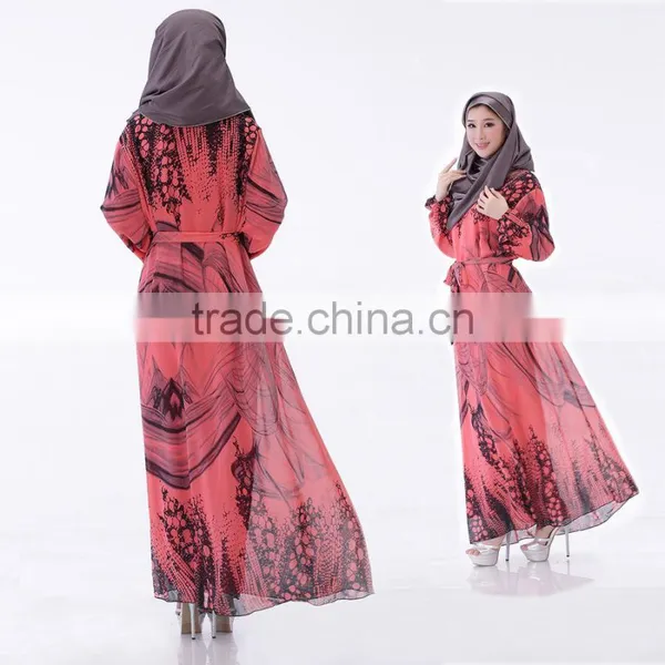 Latest Design Thailand Indonesia Women Dress Muslim Dress Long Sleeve Dress photo-4