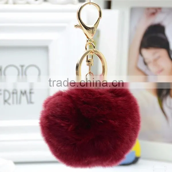 Myfur Rabbit Fur Ball Plush Fur KeyChain POM POM Keychain Tassel Pompom Car Bag Keychain photo-6