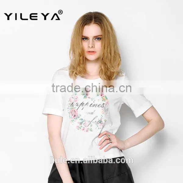 High Fashion Summer Short Sleeve Lace Printed Designed Crochet Top Fashion Blouses 2015, Design Short Sleeves Elegant Blouses photo-3