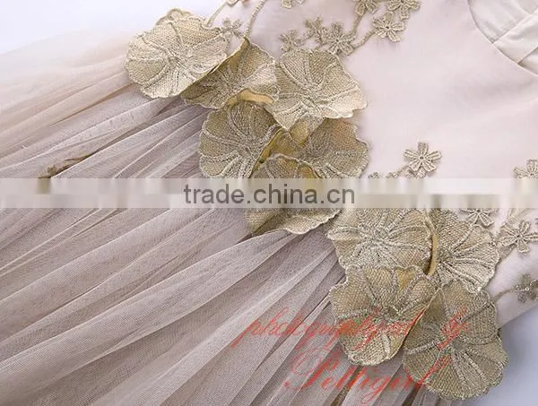 Gold Flower Girl Dresses Girls Gowns photo-6