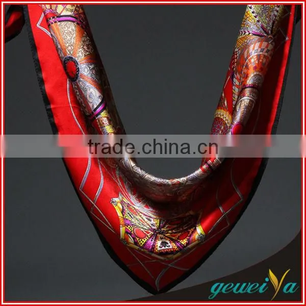 Satin Printed Aborigine Style Nationality Handkerchief Scarf photo-4