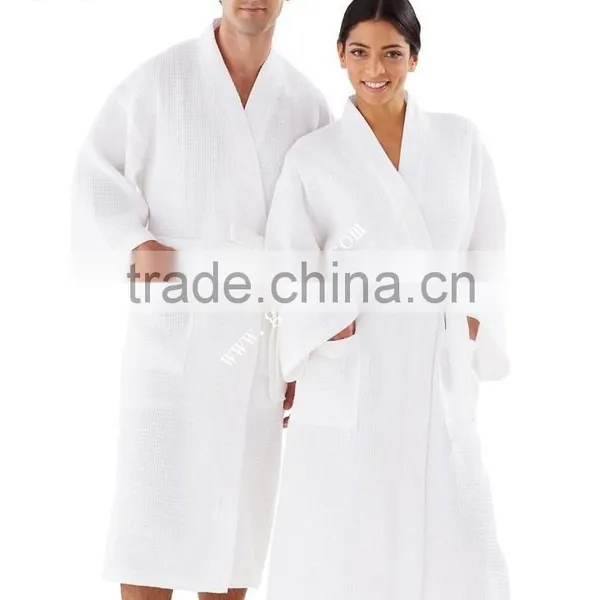 Kimono Collar 100% Cotton Terry Bathrobe Customer Logo photo-3