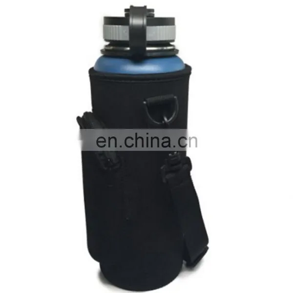 Simple Black Easy Taking Adjustable Strap Neoprene Water Bottle Sling photo-6