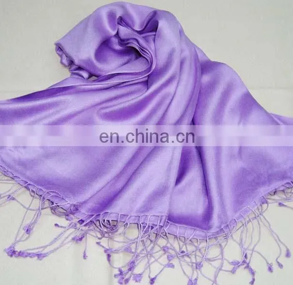 Satin Weave Pure Silk Shawl and Scarf in Wide Range of Colors India photo-4
