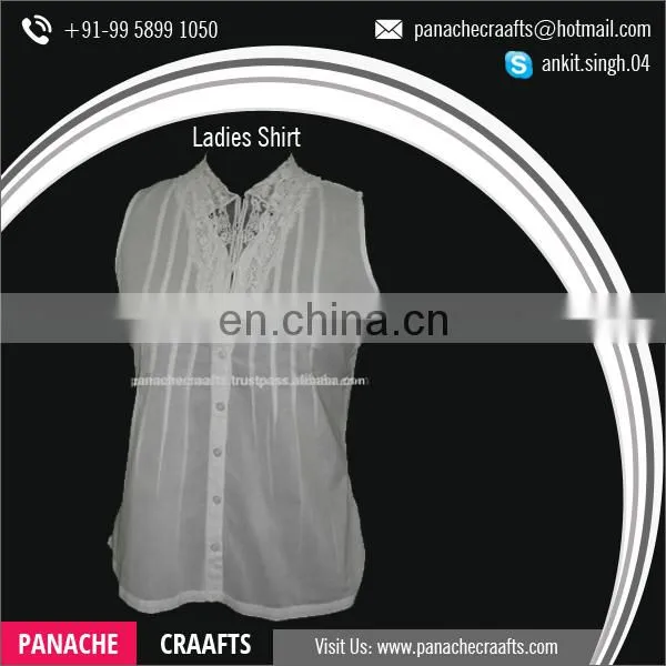 Wholesale 100% Cotton Ladies Blouse Latest Designs photo-2