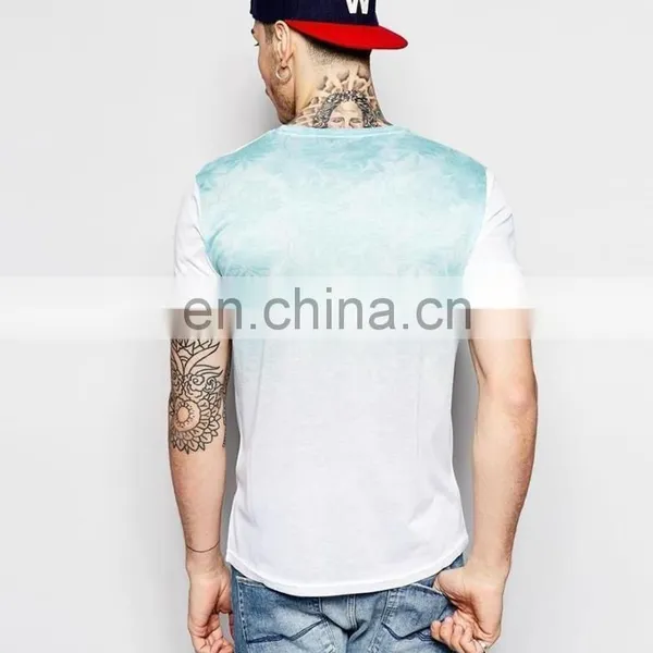 Fashion Custom Sublimation Printing Men Scoop Neck Tee Shirts T-shirts Wholesale photo-2