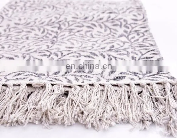 Indian Handmade Home Decor Rugs Woven Cotton Carpet Bohemian Hand Block Print Floor Mat photo-2