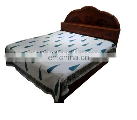 Indian Cotton Block Printed Bedsheet Floral Print Bedcover Wholesaler