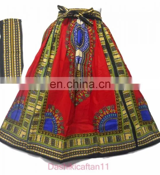 African Dashiki Maxi Wax Skirt A-Line Long Elastic Waist Full Length Skirt 1Size Dashiki Maxican Skirt Wrap Women Skirts Ethnic photo-5