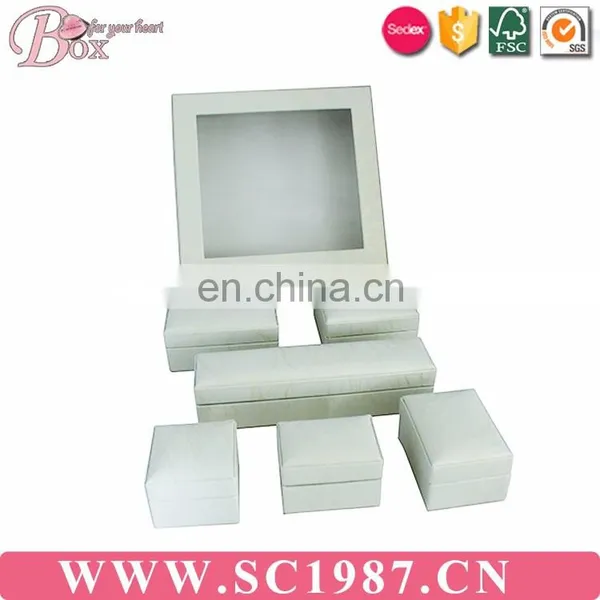 Whole Set of Square With the Necklace White Leather Jewelry Box photo-4