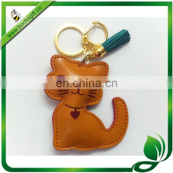 Animal PU Leather Keychain, Customized Leather Keyring photo-2