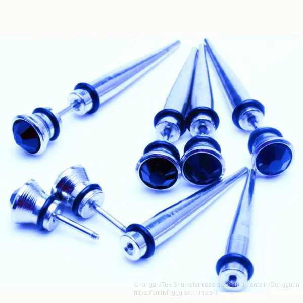 Foreign Trade Accessories Stainless Steel Insert Diamond Male Ear Stud, Titanium Body Piercing Earrings Factory Direct Sale photo-5