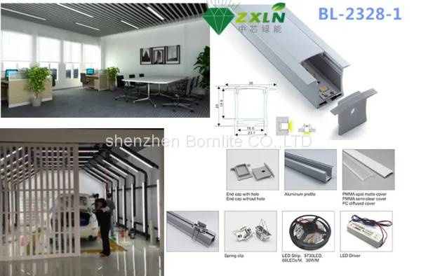 Led Linear Light Fixture 2ft 3ft 4ft 5ft 8ft 18w 22w 36w Dimmable White 6000k Led Flat Tube Lights photo-5