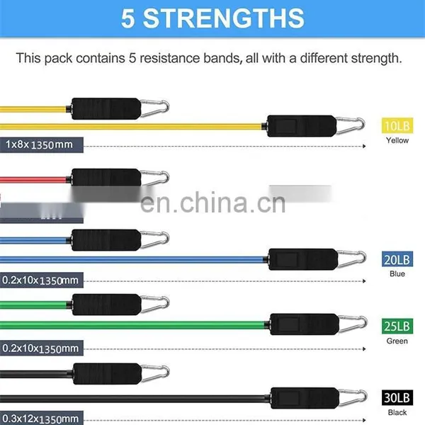 Resistance Bands Custom Logo Adjustable 11 Pcs Elastic Fitness Exercise Band Resistance photo-7