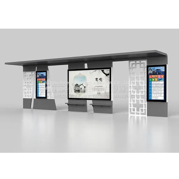 Students Share the Aluminum Profile Bus Stop Kiosk Billboard Factory of Charging Treasure Bus Stop photo-4