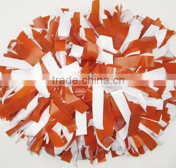 Wet Look Texas Orange Mix White Pom Poms