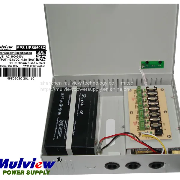 Multiple Output 8CH 13.8V120W CCTV Camera UPS Uninterruptible Power Supply With Battery Charge Function Ce FCC