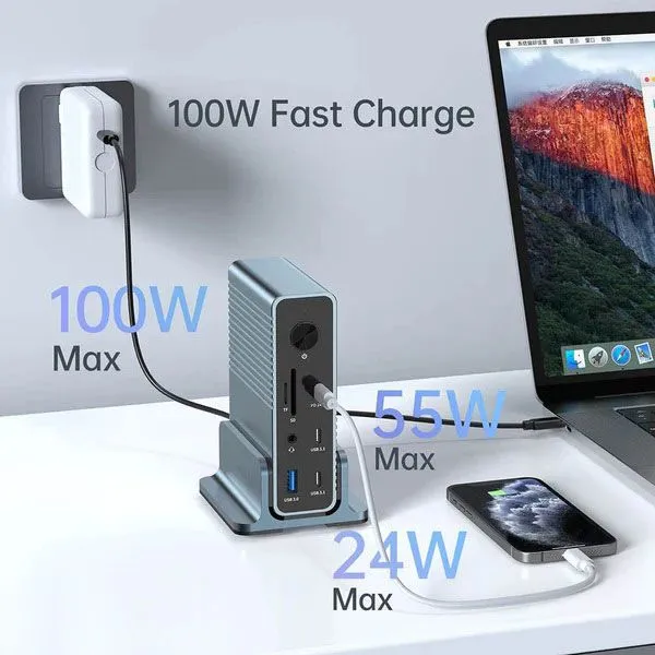 15-in-1 4K 60Hz USB C Desktop Docking Station for Laptop & PC photo-3