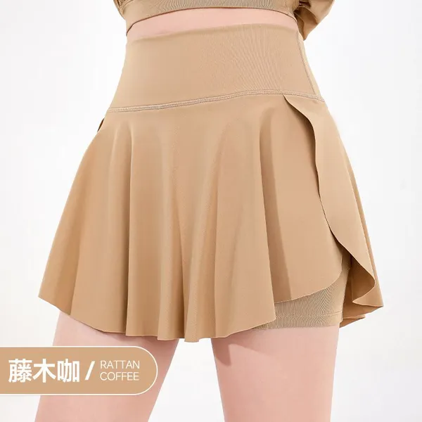 Quick Drying Built-in Pocket With Ruffle Edge, Outdoor Badminton and Tennis Skirt, Anti Glare Fake, Two High Waisted Yoga Skirts and Pants photo-2