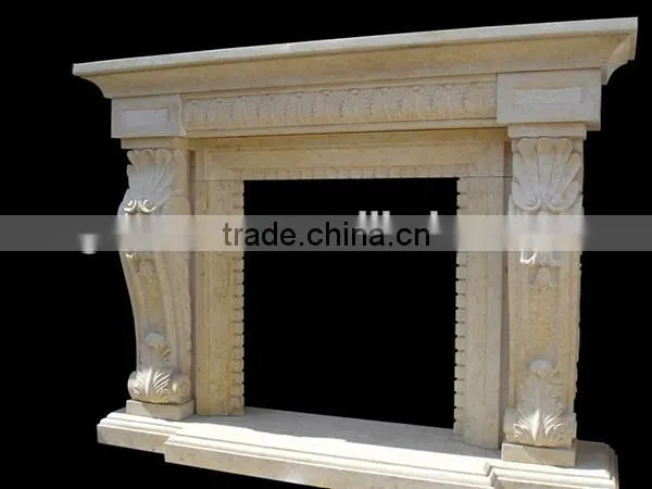 Antique Indoor Marble Beige Fireplaces photo-2