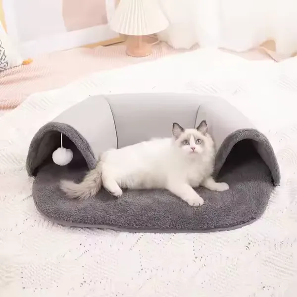 Meow Love All-in-one Eco-friendly Warm Pet Bed Multifunctional Cat Toy Nest Cat Tunnel Runway Play Sleep