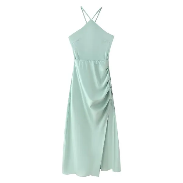2025 Summer New Texture New Sexy French Satin Strap Dress photo-2