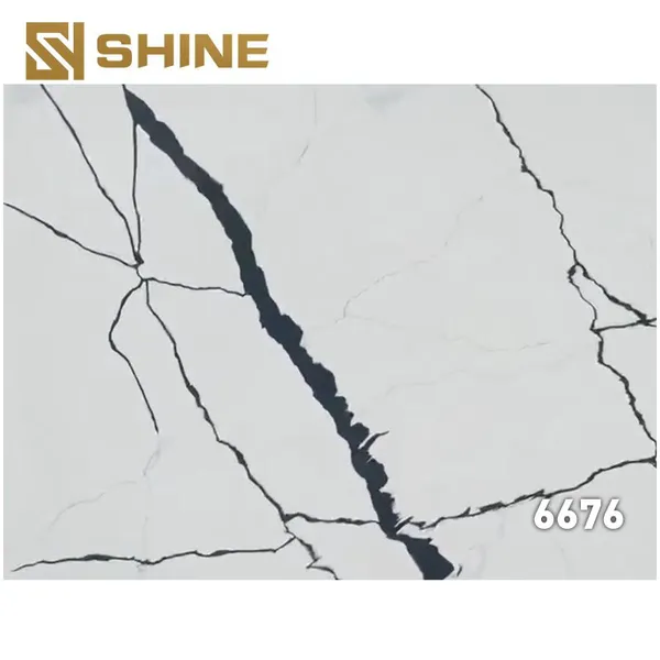 Widely Used Engineered Calacatta Quartz Artificial Stone Slab Solid Surface Polished for Hospital Mall Home Kitchen Table photo-5