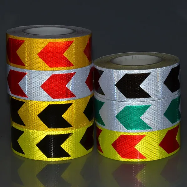 Arrow Reflective Stickers PVC Prismatic Reflective Tape Honeycomb Truck Safety Warning Reflective Sticker