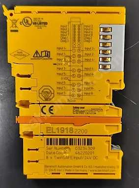 Beckhoff EL1918-2200 EtherCAT TwinSAFE 8-Channel Safety Input Terminal 24V DC Fail-Safe Digital Input Module photo-2