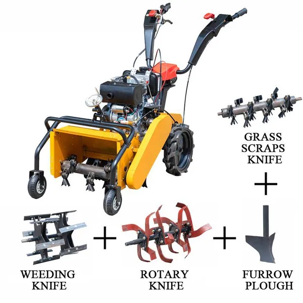 Kelesen Wholesale Four-wheel Mini 170f Power Weeder for Farm/hand Held Power Weeder Agriculture/multi Purpose Power Weeder