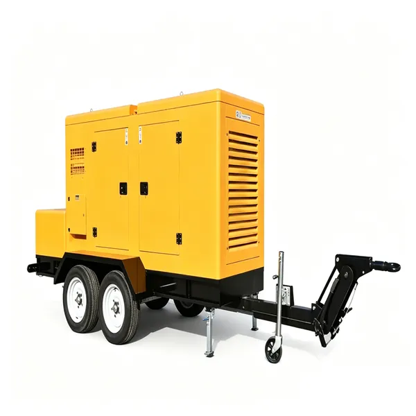 Silent Type High Speed Draggable Trailer Diesel Generator Set With Power Range 20-100kw