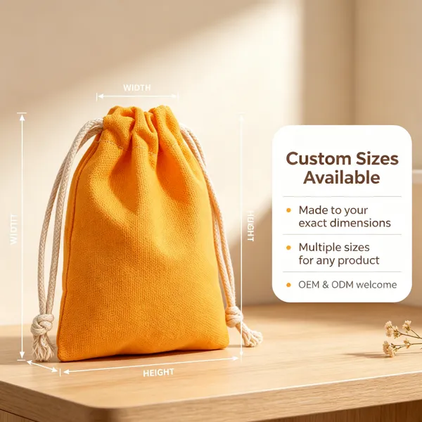Custom Cotton Canvas Drawstring Bag Reusable Gift Bag Jewelry Pouch With Printed Logo