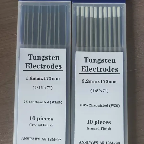 WZ8 White Tip Zirconiated Tungsten Electrode 1.6 / 2.4 / 3.2 mm x 150 mm for AC Aluminium TIG
