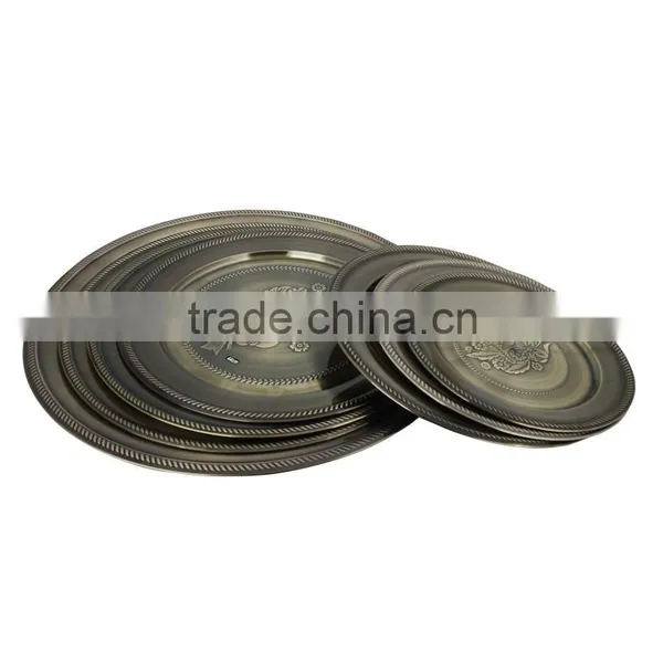 Vietnam Style Stainless Steel Serving Dish, Large Round Copper Serving Tray photo-4